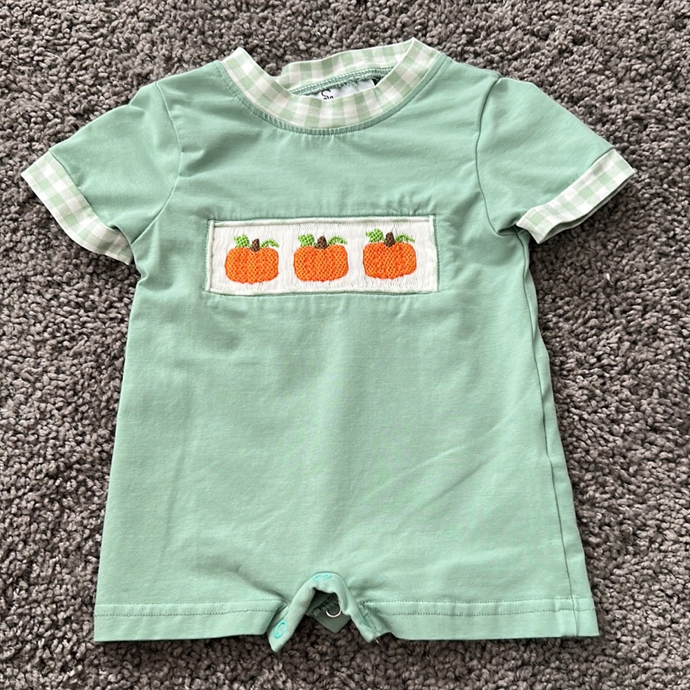 Smocked Pumpkin Onsie